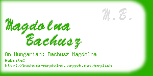 magdolna bachusz business card